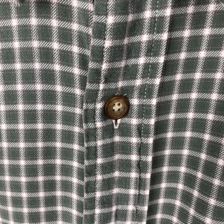 90'S GAP (Old GAP) Long-Sleeve Cotton Check Shirt, Men's Size M (Equivalent), Vintage cotton Khaki type Vintage Second Hand