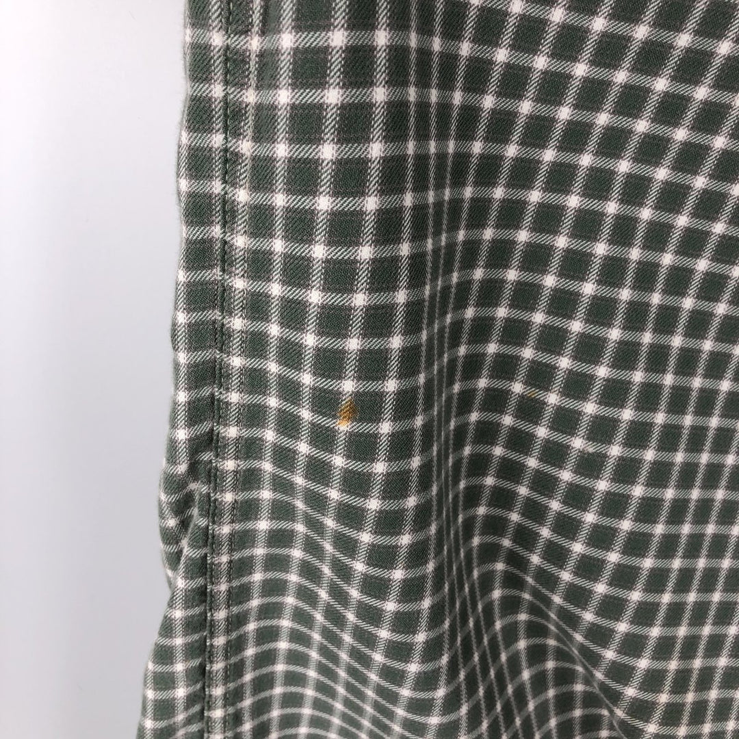 90'S GAP (Old GAP) Long-Sleeve Cotton Check Shirt, Men's Size M (Equivalent), Vintage cotton Khaki type Vintage Second Hand