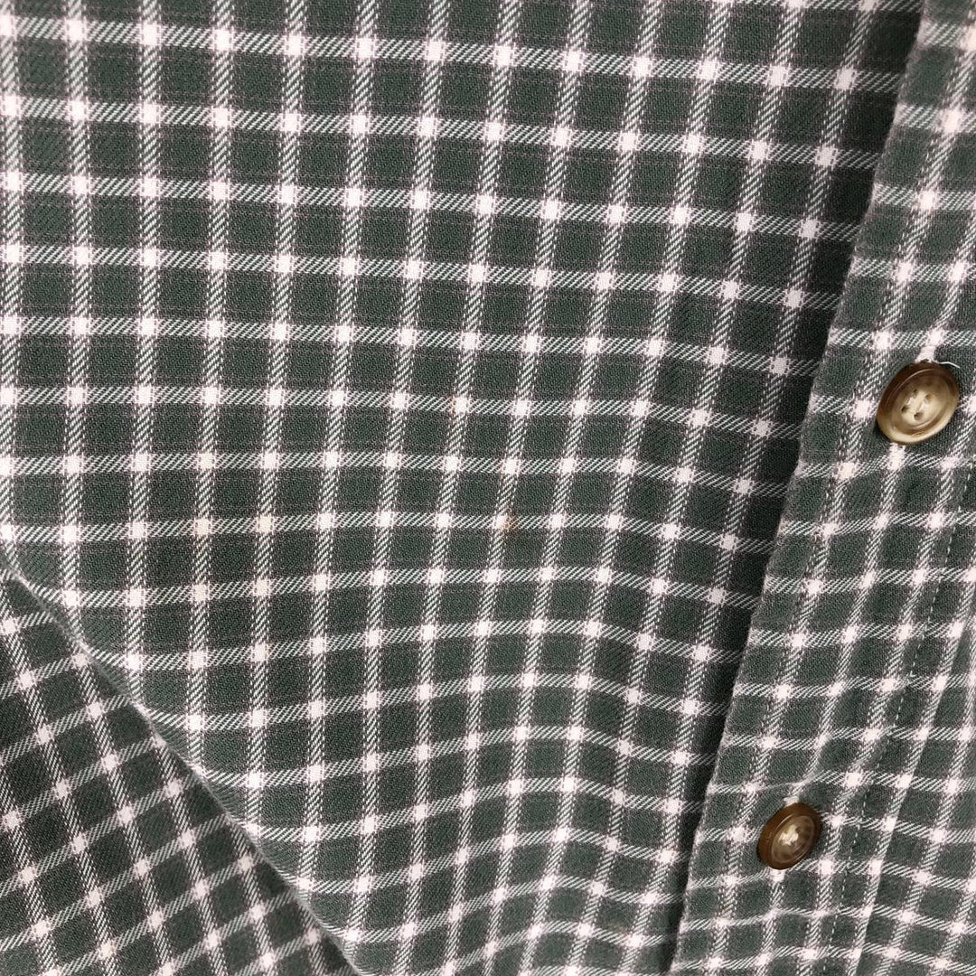 90'S GAP (Old GAP) Long-Sleeve Cotton Check Shirt, Men's Size M (Equivalent), Vintage cotton Khaki type Vintage Second Hand