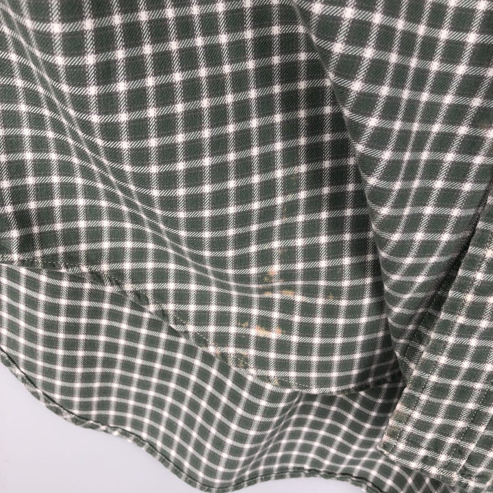 90'S GAP (Old GAP) Long-Sleeve Cotton Check Shirt, Men's Size M (Equivalent), Vintage cotton Khaki type Vintage Second Hand