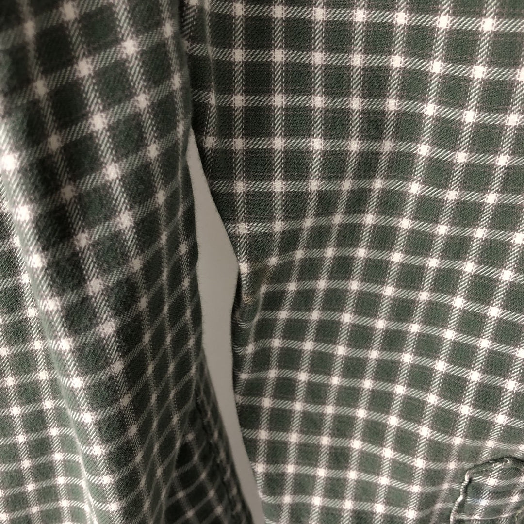 90'S GAP (Old GAP) Long-Sleeve Cotton Check Shirt, Men's Size M (Equivalent), Vintage cotton Khaki type Vintage Second Hand