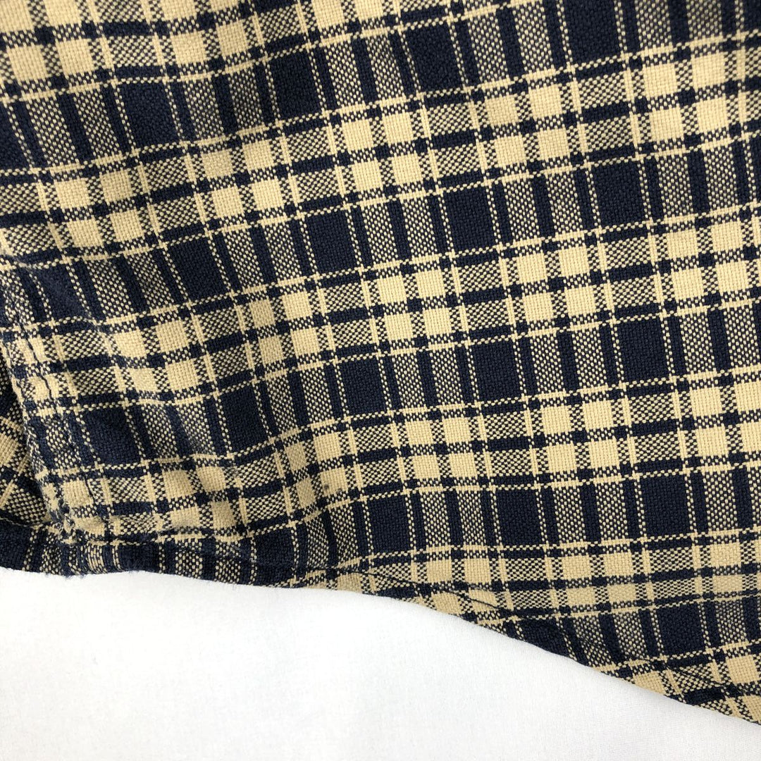1990'S Eddie Bauer Long-Sleeve Cotton Check Shirt, Men's Size M (approx.), Vintage cotton navy blue type Vintage Second Hand