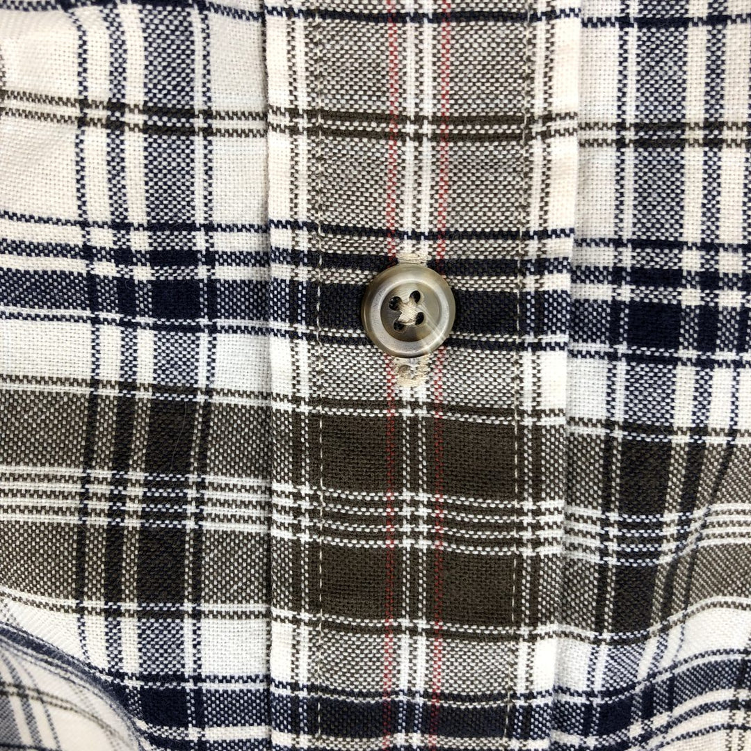 90s~ Eddie Bauer Long Sleeve Button-Down Check Shirt, Men's Size L, Vintage cotton ivory Vintage Second Hand