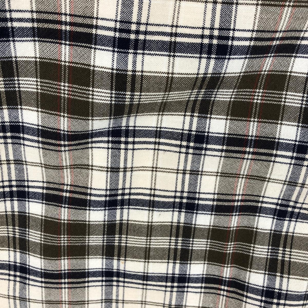 90s~ Eddie Bauer Long Sleeve Button-Down Check Shirt, Men's Size L, Vintage cotton ivory Vintage Second Hand