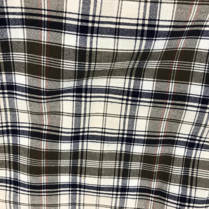 90s~ Eddie Bauer Long Sleeve Button-Down Check Shirt, Men's Size L, Vintage cotton ivory Vintage Second Hand