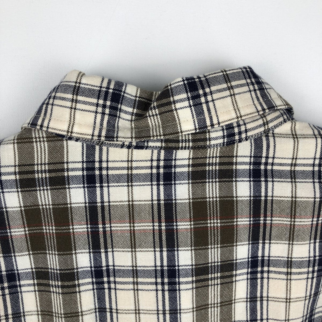 90s~ Eddie Bauer Long Sleeve Button-Down Check Shirt, Men's Size L, Vintage cotton ivory Vintage Second Hand