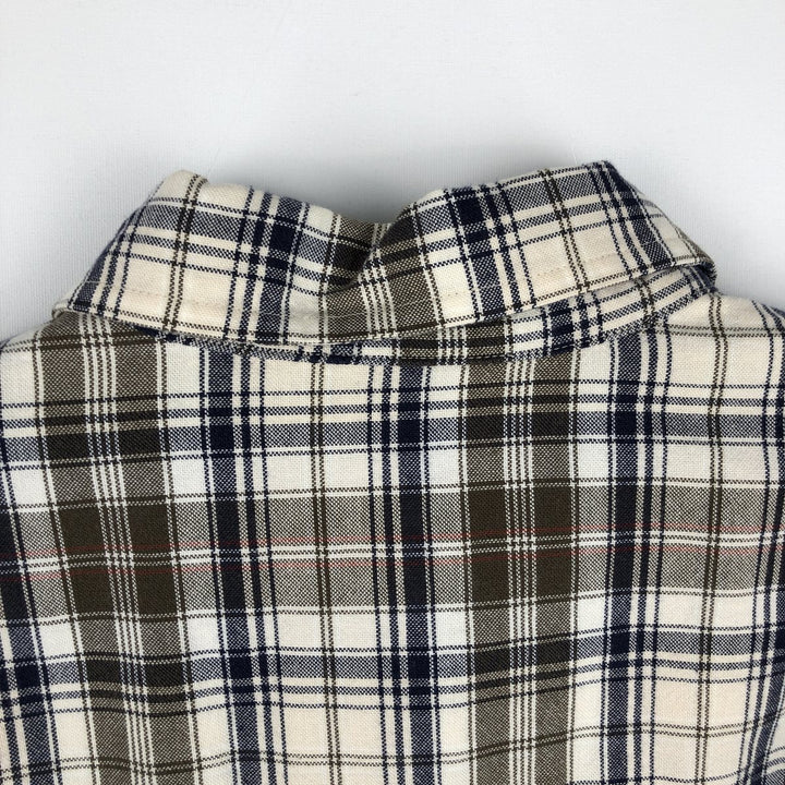 90s~ Eddie Bauer Long Sleeve Button-Down Check Shirt, Men's Size L, Vintage cotton ivory Vintage Second Hand
