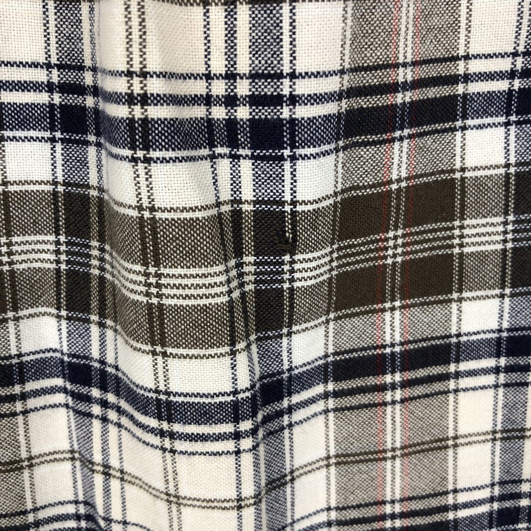 90s~ Eddie Bauer Long Sleeve Button-Down Check Shirt, Men's Size L, Vintage cotton ivory Vintage Second Hand