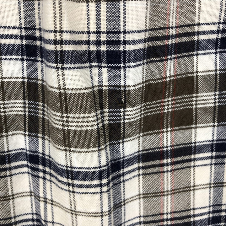 90s~ Eddie Bauer Long Sleeve Button-Down Check Shirt, Men's Size L, Vintage cotton ivory Vintage Second Hand