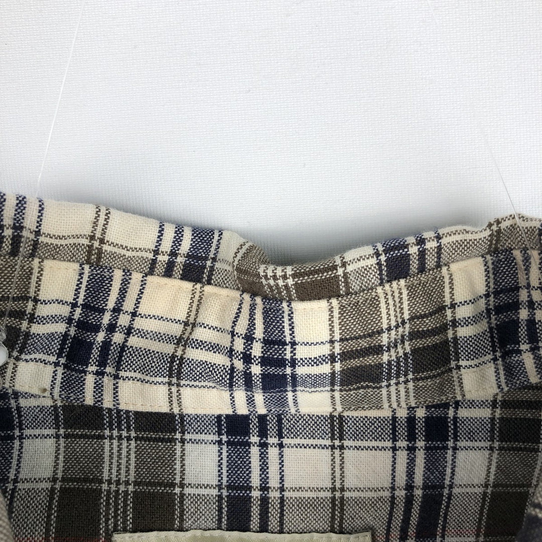 90s~ Eddie Bauer Long Sleeve Button-Down Check Shirt, Men's Size L, Vintage cotton ivory Vintage Second Hand