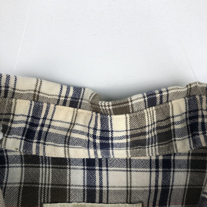 90s~ Eddie Bauer Long Sleeve Button-Down Check Shirt, Men's Size L, Vintage cotton ivory Vintage Second Hand