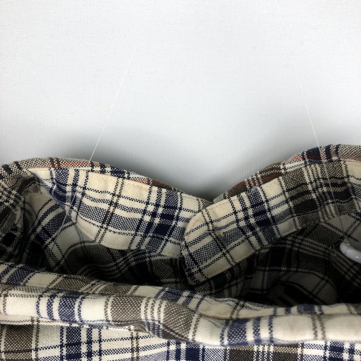 90s~ Eddie Bauer Long Sleeve Button-Down Check Shirt, Men's Size L, Vintage cotton ivory Vintage Second Hand