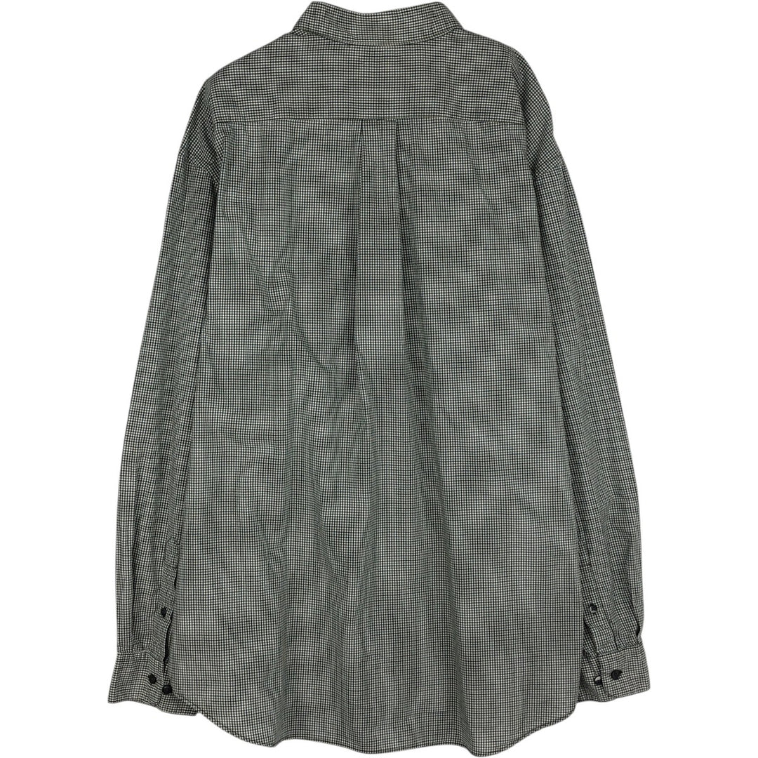 2000'S Eddie Bauer Long-Sleeve Cotton Check Shirt, Men's Size XL (approx.) cotton Green type dark green Vintage Second Hand