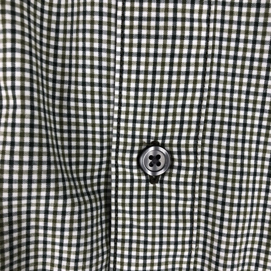 2000'S Eddie Bauer Long-Sleeve Cotton Check Shirt, Men's Size XL (approx.) cotton Green type dark green Vintage Second Hand