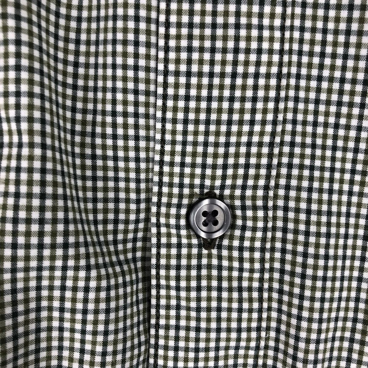 2000'S Eddie Bauer Long-Sleeve Cotton Check Shirt, Men's Size XL (approx.) cotton Green type dark green Vintage Second Hand