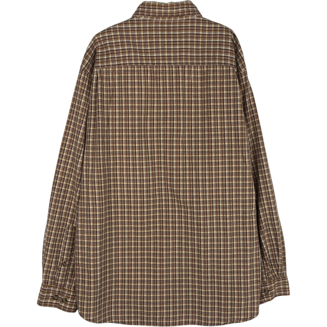 2000'S Columbia XCO Long-Sleeve Button-Down Check Shirt, Men's Size L (approx.) cotton brown type Vintage Second Hand