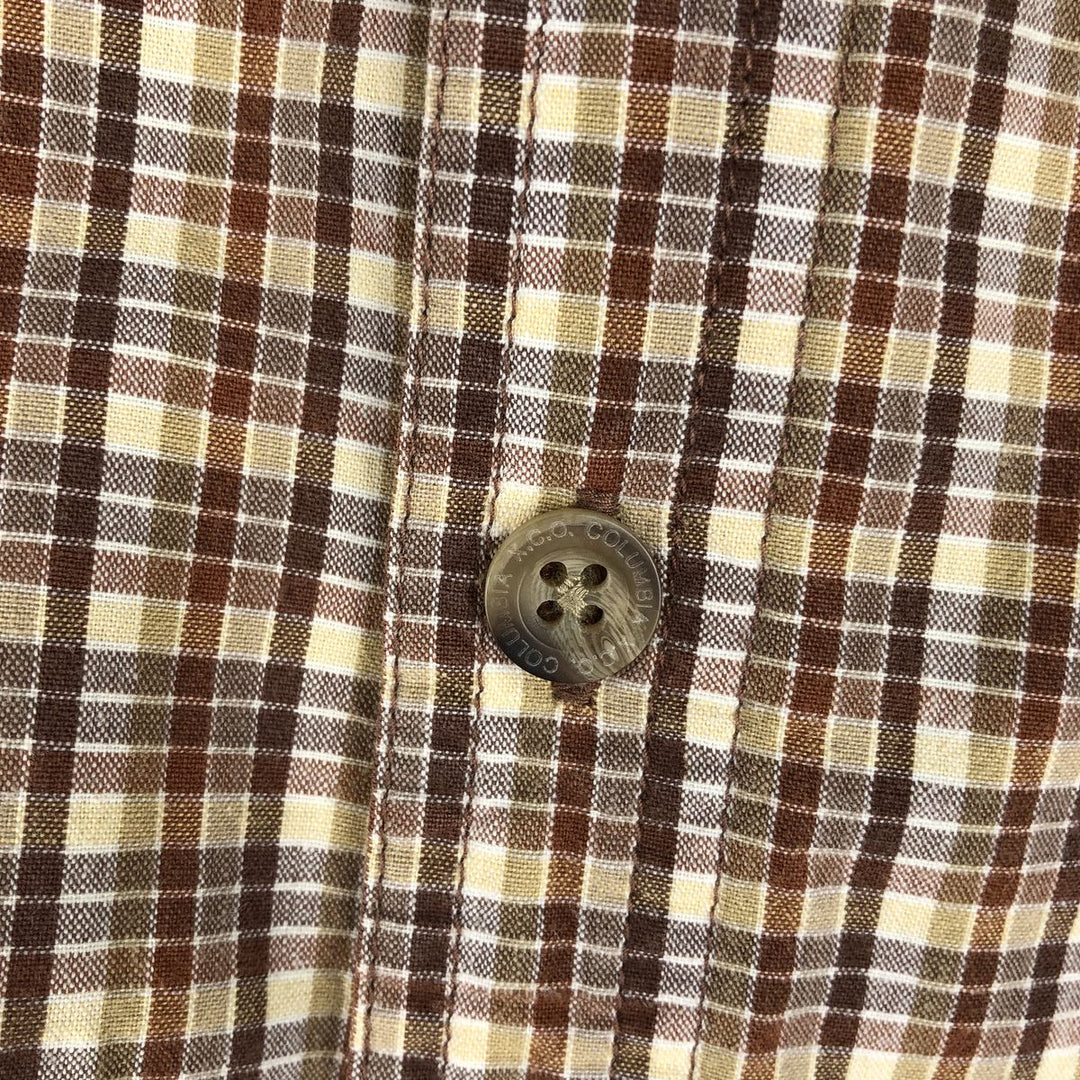 2000'S Columbia XCO Long-Sleeve Button-Down Check Shirt, Men's Size L (approx.) cotton brown type Vintage Second Hand