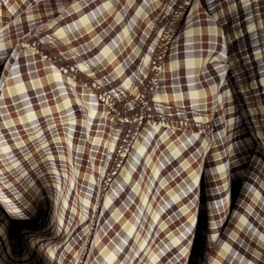 2000'S Columbia XCO Long-Sleeve Button-Down Check Shirt, Men's Size L (approx.) cotton brown type Vintage Second Hand