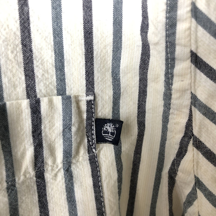 90s-00'S Timberland Long-Sleeve Button-Down Striped Shirt, Men's Size XL (approx.) cotton navy blue type Vintage Second Hand