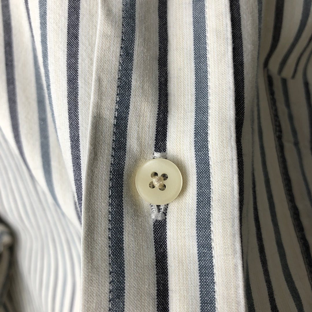 90s-00'S Timberland Long-Sleeve Button-Down Striped Shirt, Men's Size XL (approx.) cotton navy blue type Vintage Second Hand