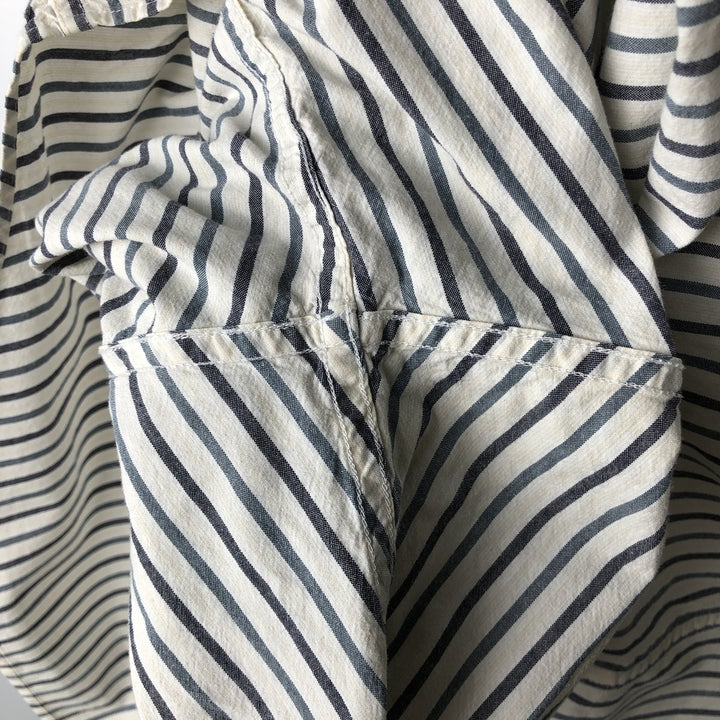 90s-00'S Timberland Long-Sleeve Button-Down Striped Shirt, Men's Size XL (approx.) cotton navy blue type Vintage Second Hand