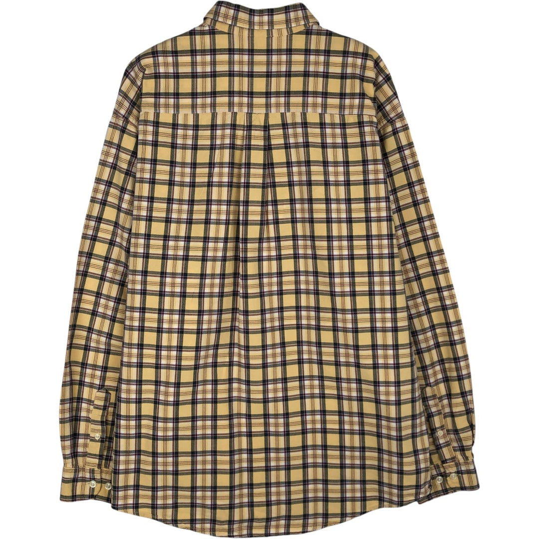 90s-00'S Eddie Bauer Long-Sleeve Button-Down Check Shirt, Men's Size L (Equivalent), Vintage cotton yellow type Vintage Second Hand