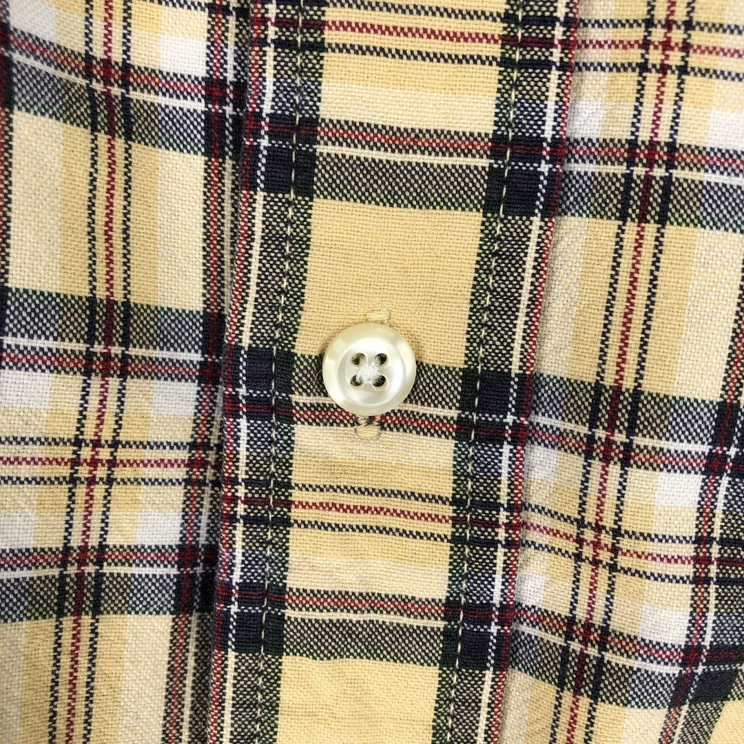 90s-00'S Eddie Bauer Long-Sleeve Button-Down Check Shirt, Men's Size L (Equivalent), Vintage cotton yellow type Vintage Second Hand