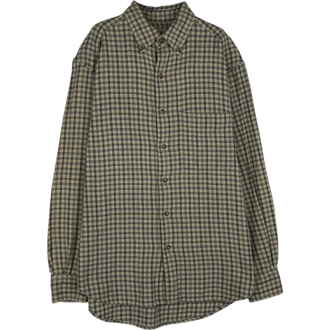 90'S GAP (Old GAP) Long-Sleeve Button-Down Check Shirt, Men's Size S (Equivalent), Vintage cotton ivory Vintage Second Hand