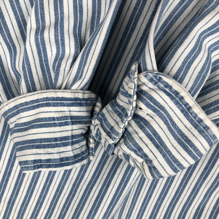 90'S GAP (Old GAP) Long-Sleeve Cotton Stripe Shirt, Made in Canada, Men's Size S (Equivalent), Vintage cotton blue type Vintage Second Hand
