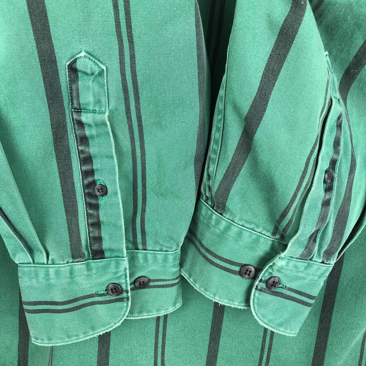 90'S GAP Vintage Long Sleeve Button-Down Striped Shirt, Men's XL cotton green type Vintage Second Hand