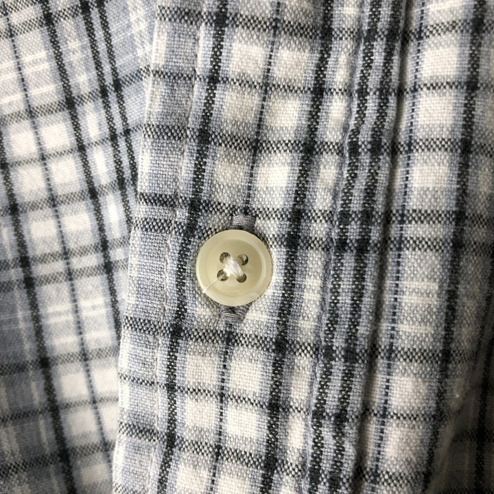 1990'S St. John's Bay Short-Sleeve Button-Down Check Shirt, Men's Size L (approx.), Vintage cotton Blue type light blue Vintage Second Hand