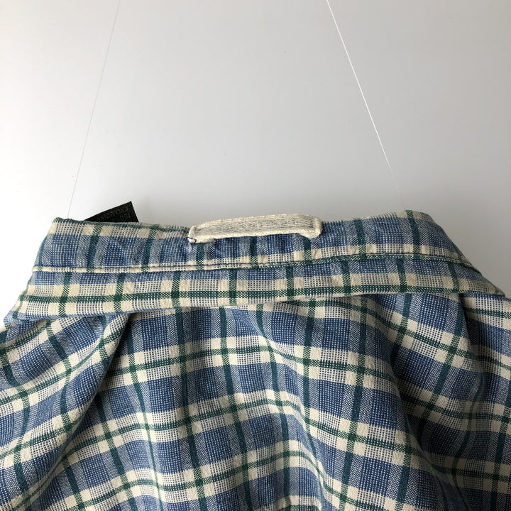 90s-00'S Timberland Long-Sleeve Button-Down Check Shirt, Men's Size M (approx.) cotton blue type Vintage Second Hand
