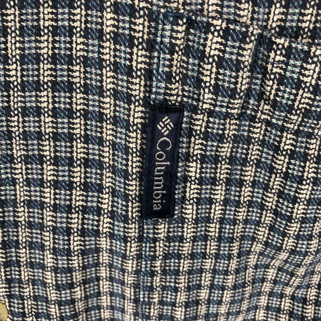 90s-00'S Columbia Long-Sleeve Button-Down Check Shirt, Men's Size M (approx.) cotton navy blue type Vintage Second Hand