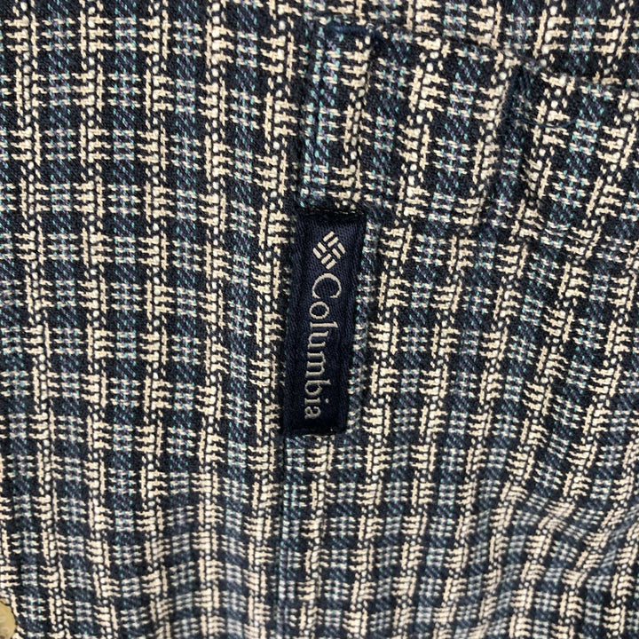 90s-00'S Columbia Long-Sleeve Button-Down Check Shirt, Men's Size M (approx.) cotton navy blue type Vintage Second Hand