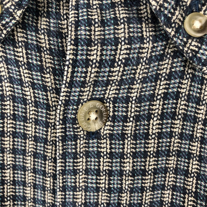 90s-00'S Columbia Long-Sleeve Button-Down Check Shirt, Men's Size M (approx.) cotton navy blue type Vintage Second Hand
