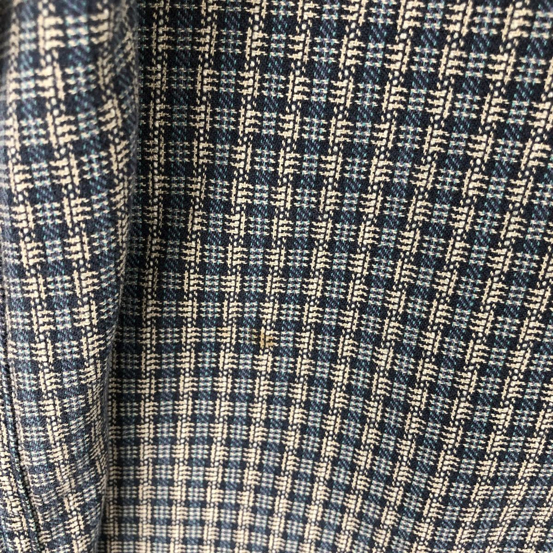 90s-00'S Columbia Long-Sleeve Button-Down Check Shirt, Men's Size M (approx.) cotton navy blue type Vintage Second Hand