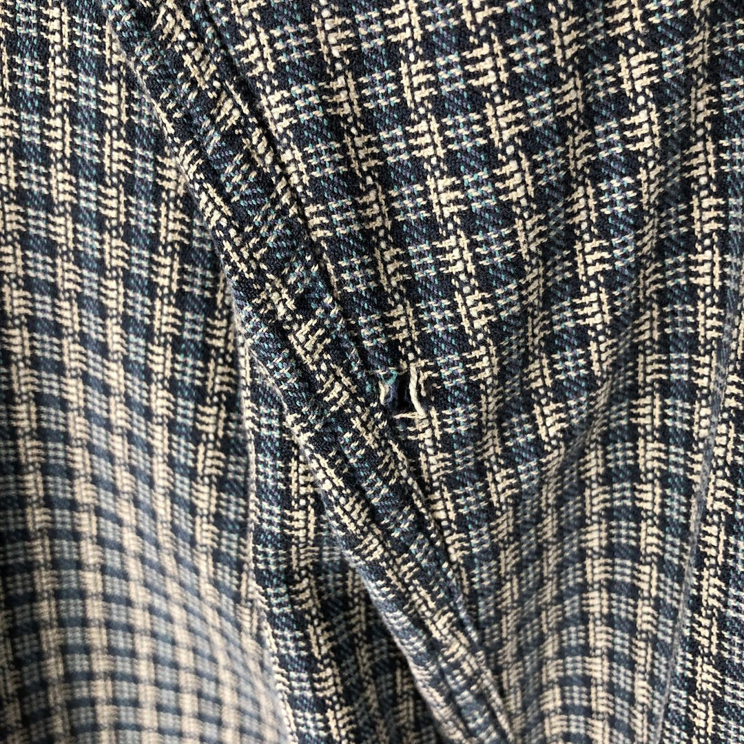 90s-00'S Columbia Long-Sleeve Button-Down Check Shirt, Men's Size M (approx.) cotton navy blue type Vintage Second Hand