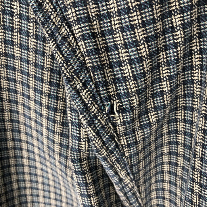 90s-00'S Columbia Long-Sleeve Button-Down Check Shirt, Men's Size M (approx.) cotton navy blue type Vintage Second Hand