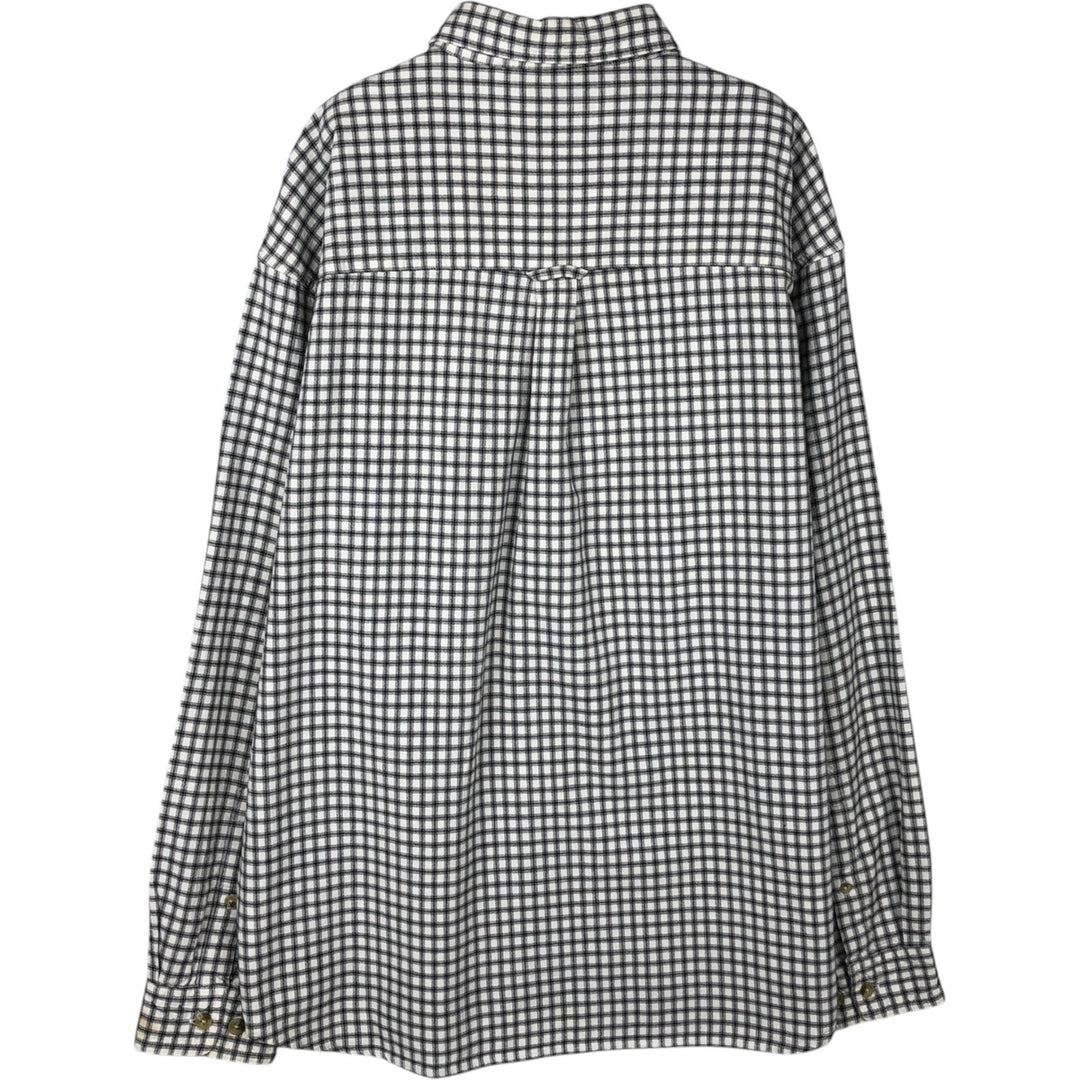 90s-00'S Columbia Long-Sleeve Button-Down Check Shirt, Men's Size L (approx.) cotton white type Vintage Second Hand