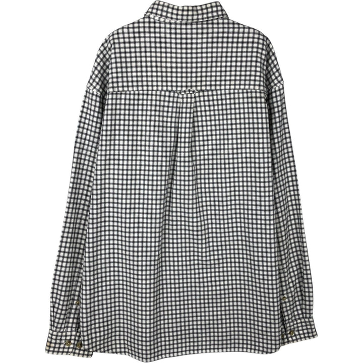 90s-00'S Columbia Long-Sleeve Button-Down Check Shirt, Men's Size L (approx.) cotton white type Vintage Second Hand