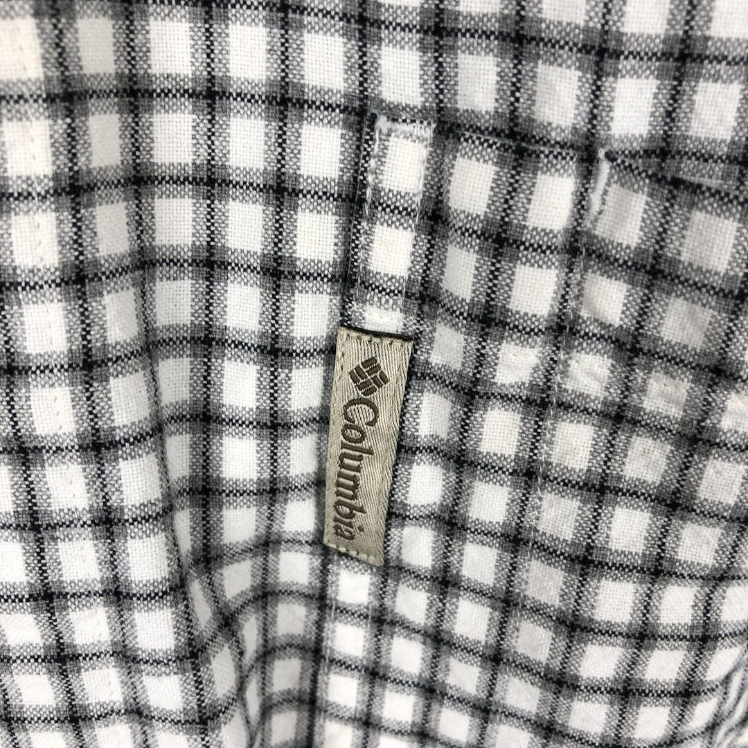 90s-00'S Columbia Long-Sleeve Button-Down Check Shirt, Men's Size L (approx.) cotton white type Vintage Second Hand