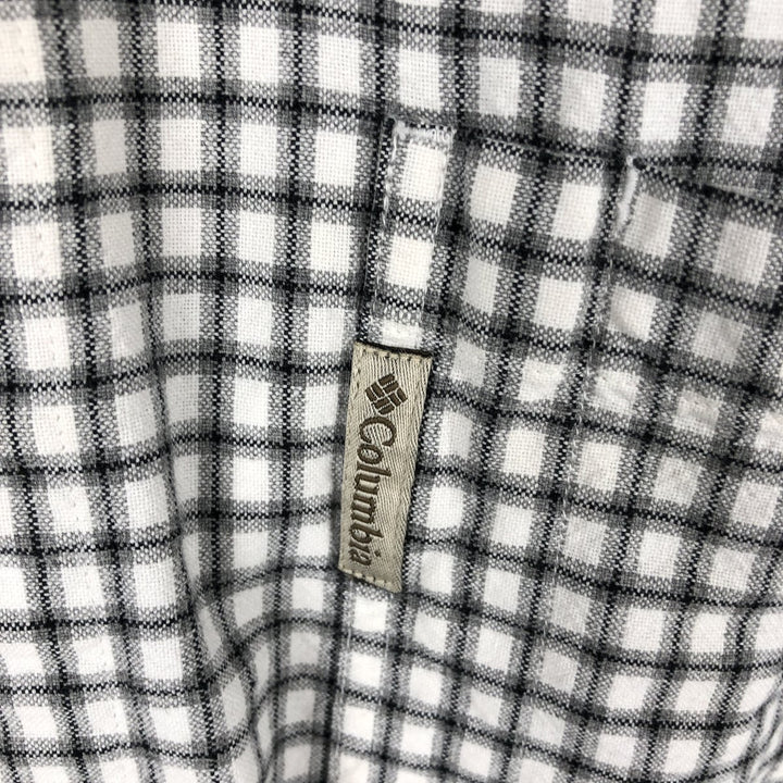 90s-00'S Columbia Long-Sleeve Button-Down Check Shirt, Men's Size L (approx.) cotton white type Vintage Second Hand