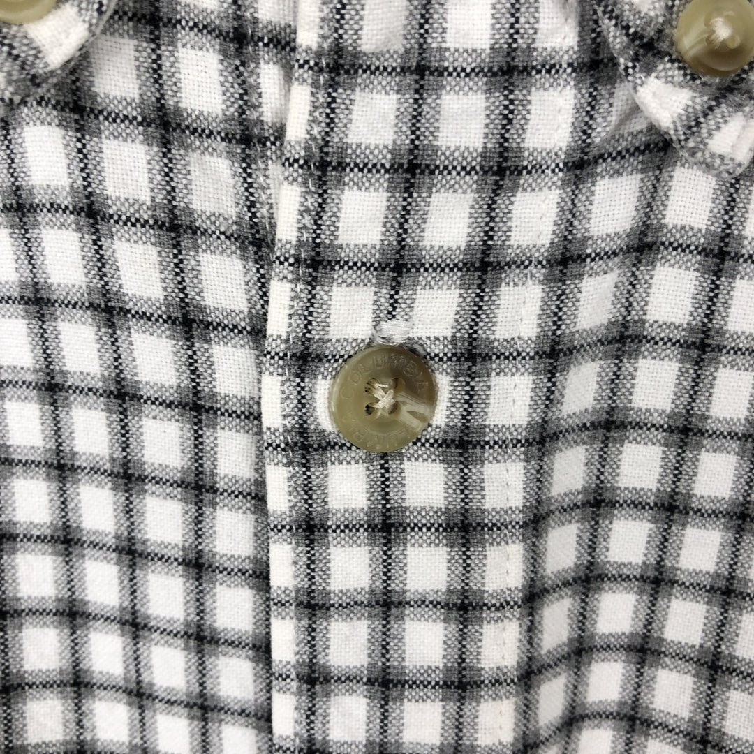 90s-00'S Columbia Long-Sleeve Button-Down Check Shirt, Men's Size L (approx.) cotton white type Vintage Second Hand