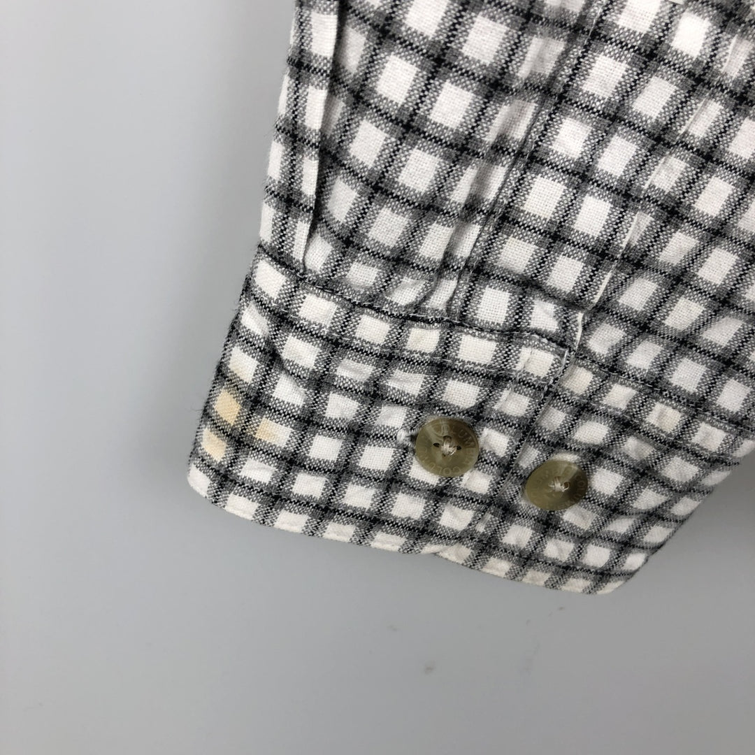 90s-00'S Columbia Long-Sleeve Button-Down Check Shirt, Men's Size L (approx.) cotton white type Vintage Second Hand