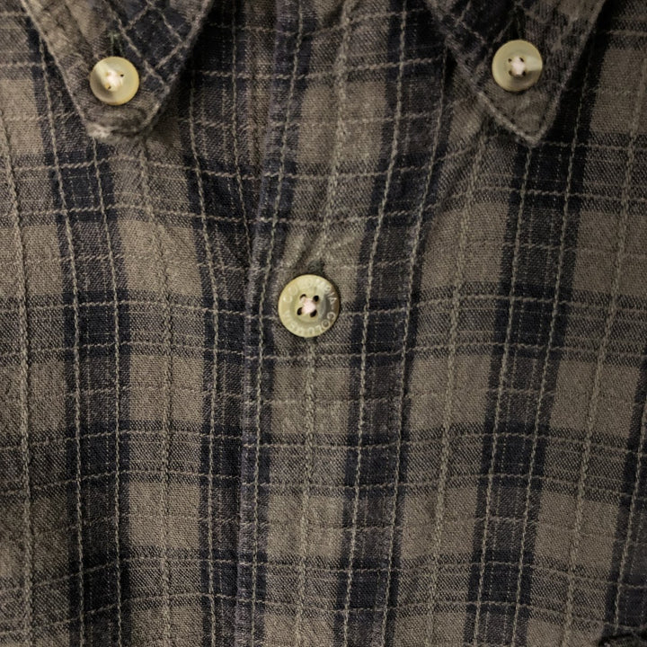 90s-00'S Columbia Ripstop Long-Sleeve Button-Down Check Shirt, Men's XL (approx.), Vintage cotton Khaki type Vintage Second Hand