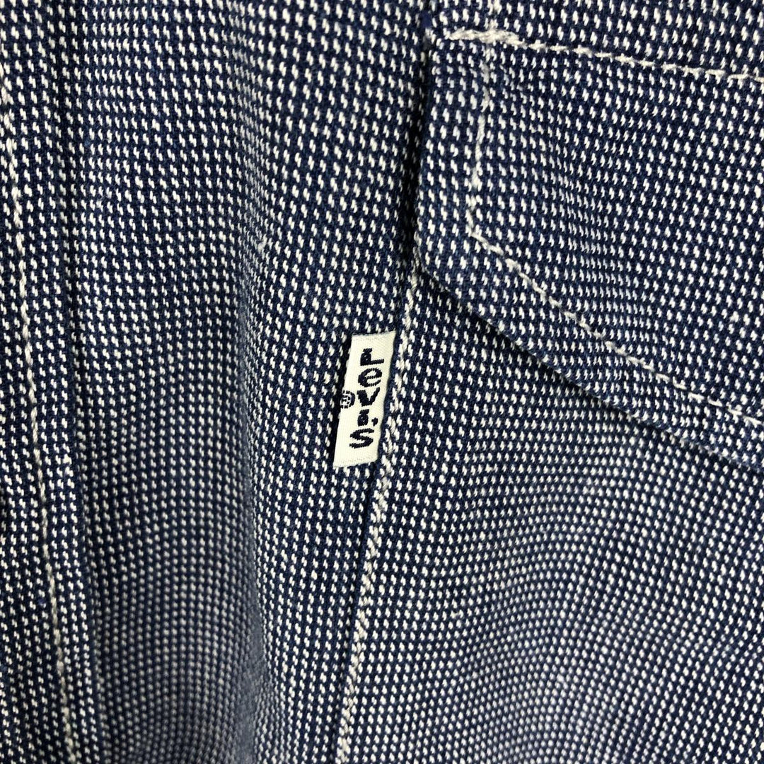 90'S Levi's long-sleeved button-down shirt, men's size XL equivalent, vintage. cotton navy blue type Vintage Second Hand