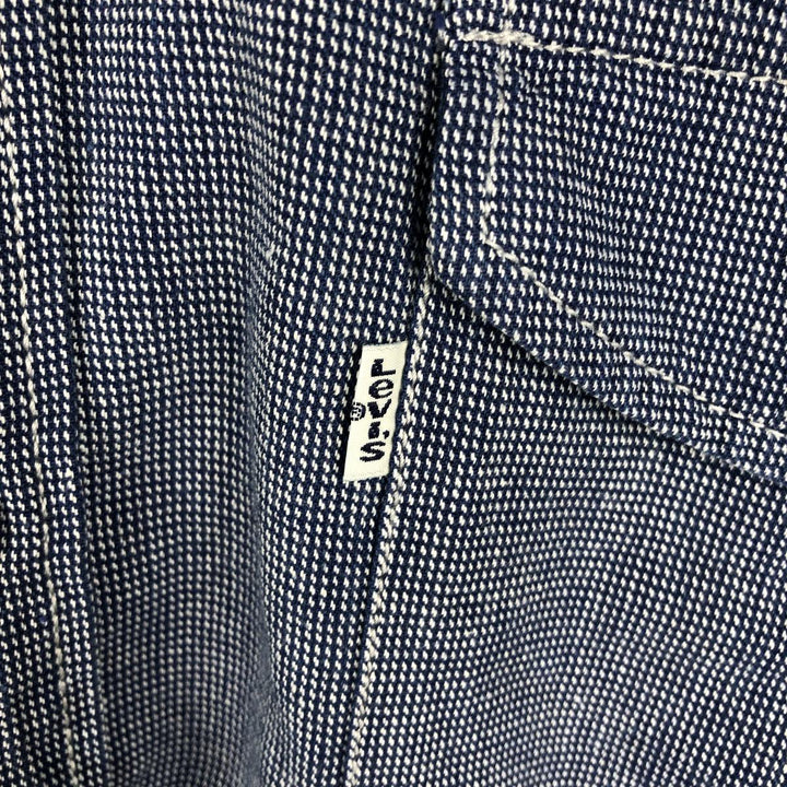 90'S Levi's long-sleeved button-down shirt, men's size XL equivalent, vintage. cotton navy blue type Vintage Second Hand