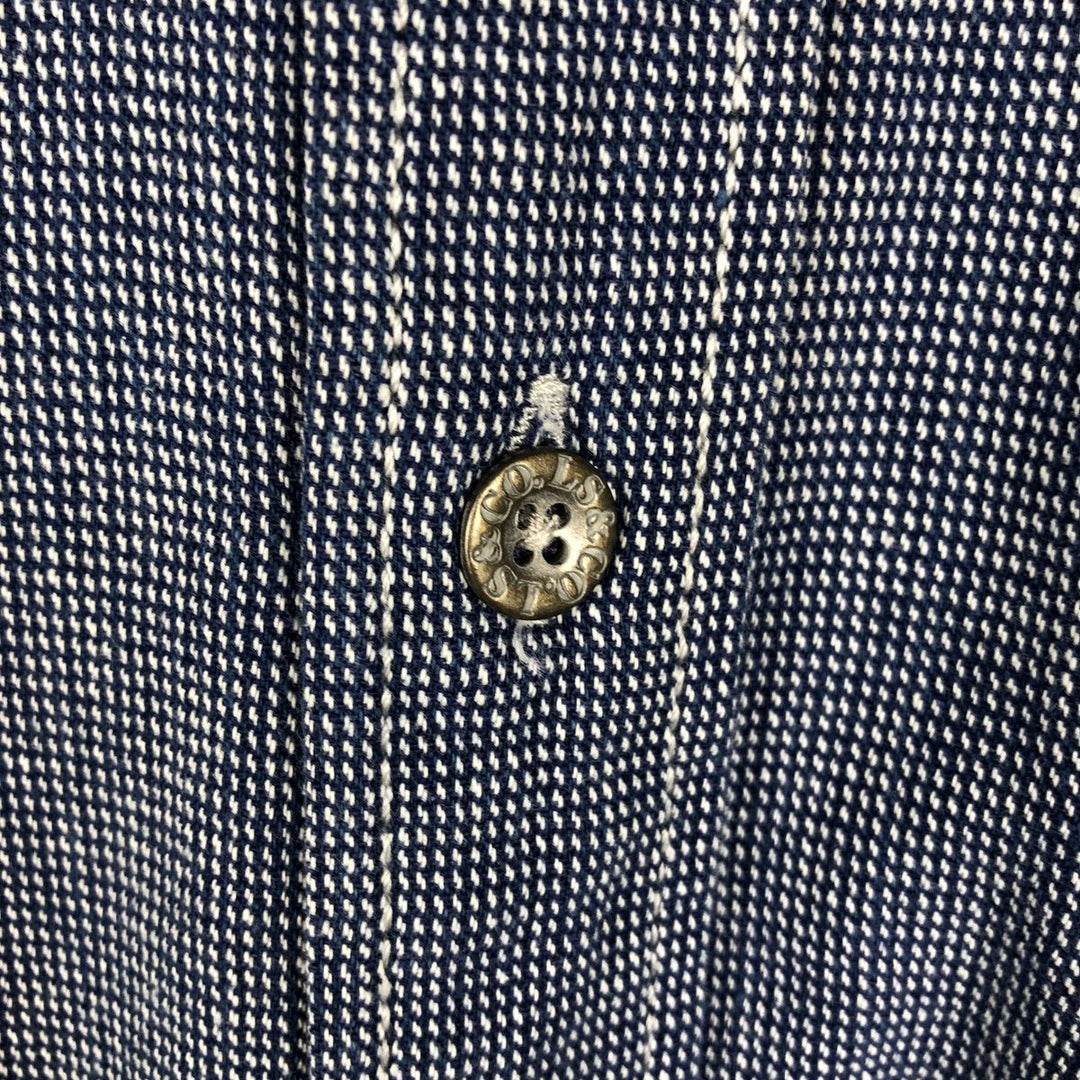 90'S Levi's long-sleeved button-down shirt, men's size XL equivalent, vintage. cotton navy blue type Vintage Second Hand