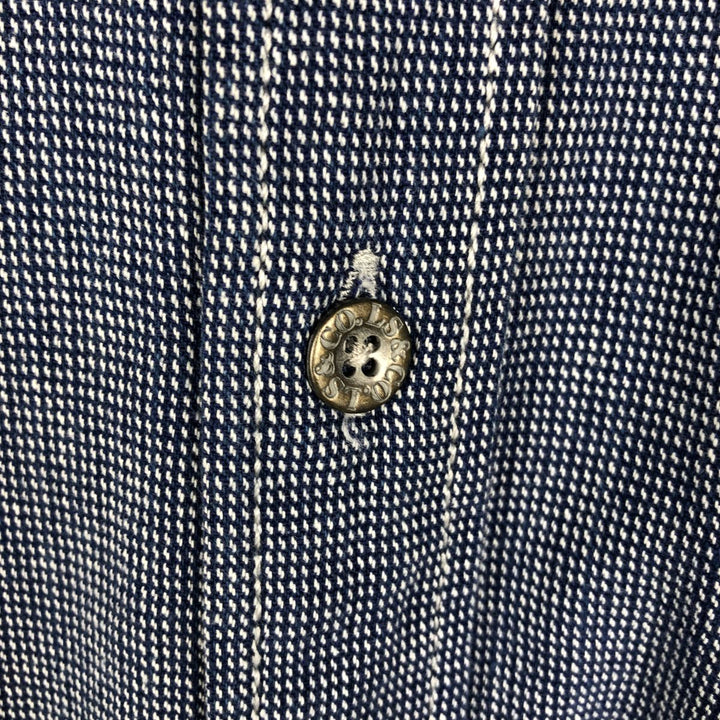 90'S Levi's long-sleeved button-down shirt, men's size XL equivalent, vintage. cotton navy blue type Vintage Second Hand