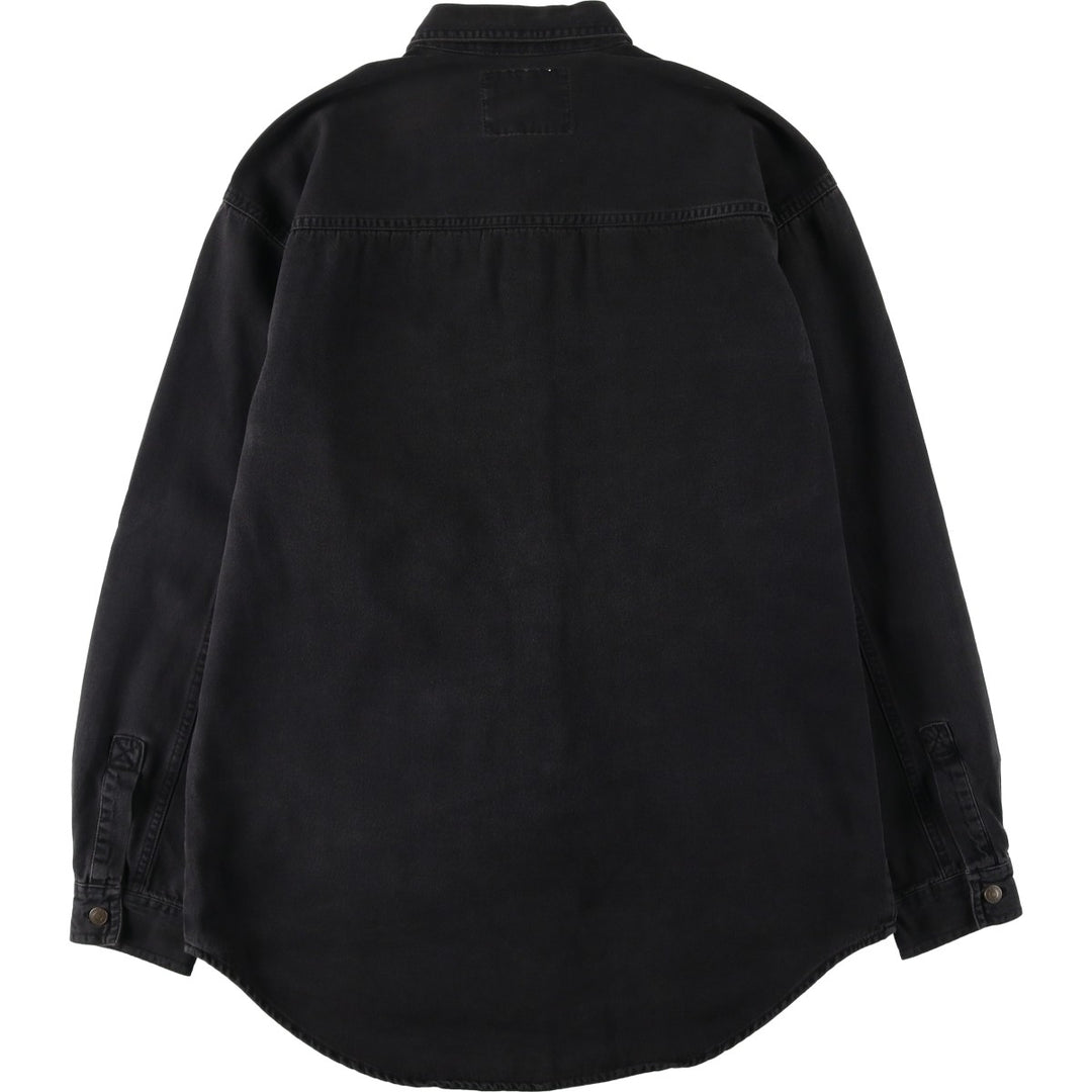 1990'S Levi's RED TAB Long-Sleeve Black Denim Shirt, Men's Size S (Equivalent), Vintage cotton black type Vintage Second Hand